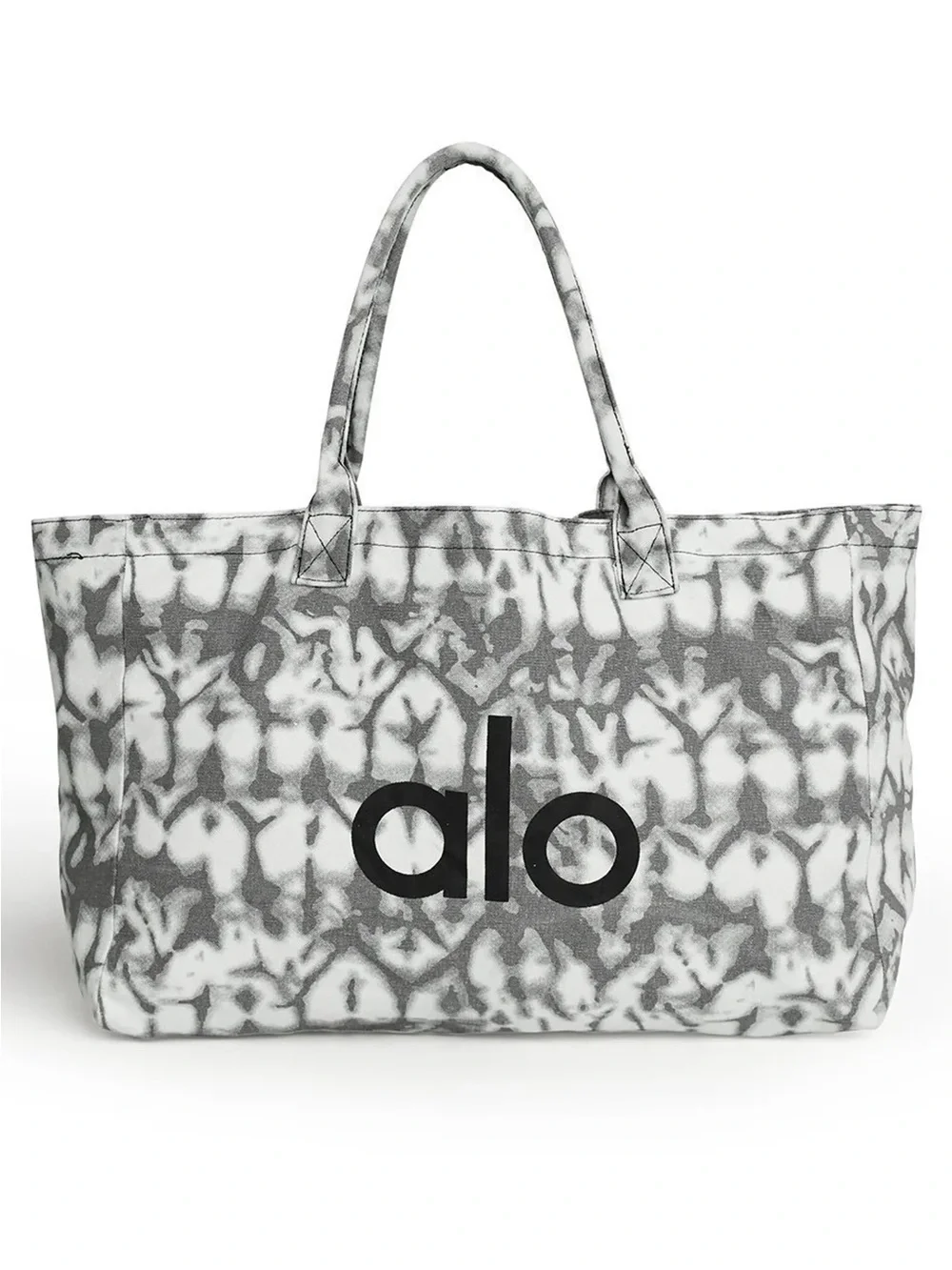 Alo Yoga Iconic Grey Tie Dye Tote Bag Large Canvas Shopper 100% Authentic